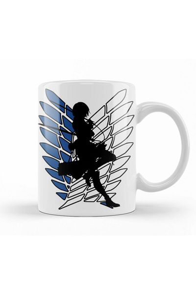 Baskı Dükkanı Attack On Titan Mikasa Mug Glass Porcelain