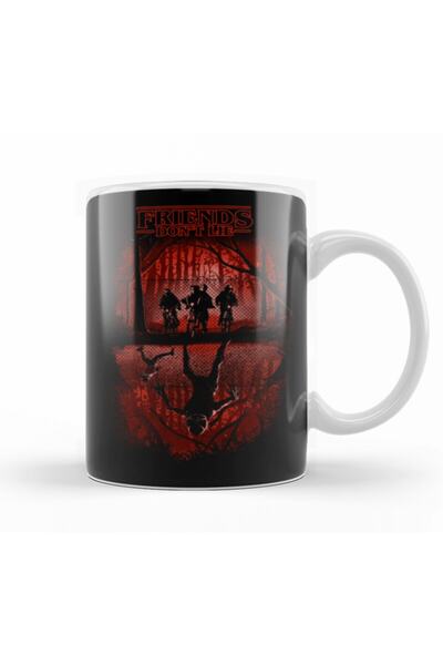 Baskı Dükkanı مج زجاجي من البورسلين من ماركة Stranger Things
