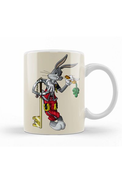 Baskı Dükkanı Looney Tunes The King Bugs Bunny Mug Glass Porcelain