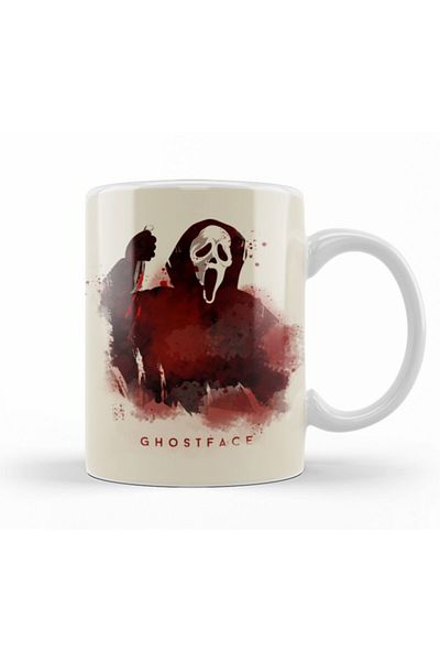 Baskı Dükkanı Scream Ghost Face Mug Glass Porcelain