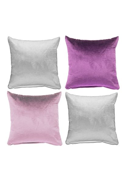 Alacastore Pernă umplută cu silicon din catifea, culoare solidă, 4 piese