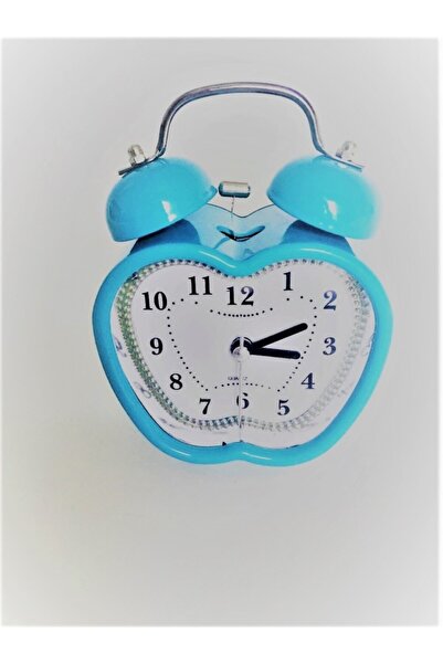TAYFUN Kalp Şeklinde Dekoratif Çalar Masa Saati Mavi