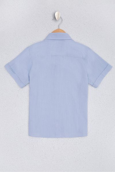 U.S. Polo Assn. Cămașă țesută pentru băiat albastru deschis