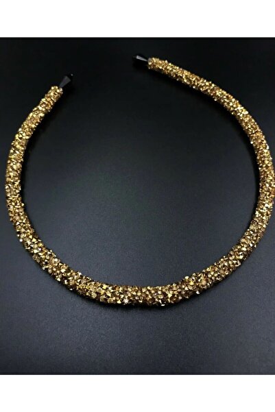 Yeşim Aksesuar تاج حجري صغير، تاج كريستال ذهبي اللون