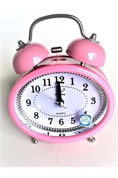 TAYFUN Pembe Oval Dekoratif Çalar Masa Saati