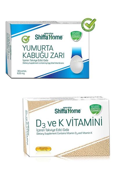 Shiffa Home Eggshell Yellow 620mg 60 Capsules & Vitamin D3 And K