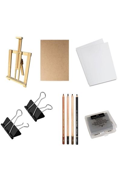 hobi market art Hobby Market Art Pencil Drawing Sketch Drawing Set-desktop Easel