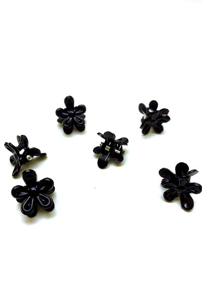 Tahtakaledeyim Daisy Model Mini Latch Clasp 20 Pieces Black Color, Hair Clip