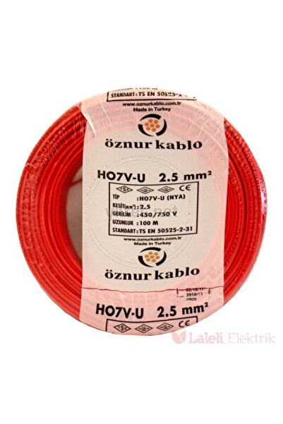ÖZNUR 2,5 Mm Nya Kablo Kırmızı 100 Metre %100 Bakır