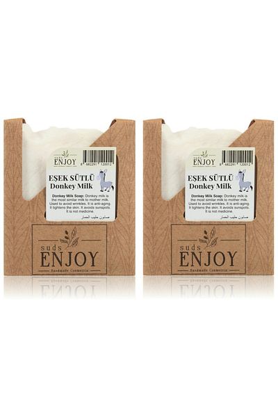 Enjoy Natural Donkey Milk Handmade Face, Hair and Body Soap 100 Gr X 2 Pieces