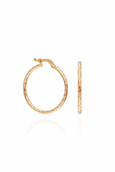 Trend Silver Gümüş Lazer Işlemeli Rose Halka Küpe