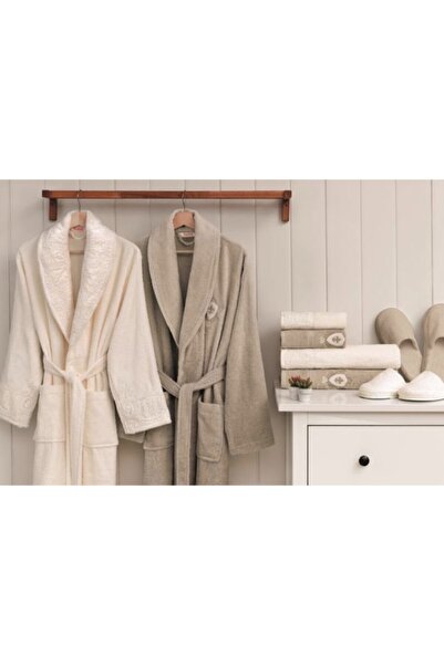 Özdilek 10 Parça Bornoz/takımı %100 Pamuk Wedding Krem