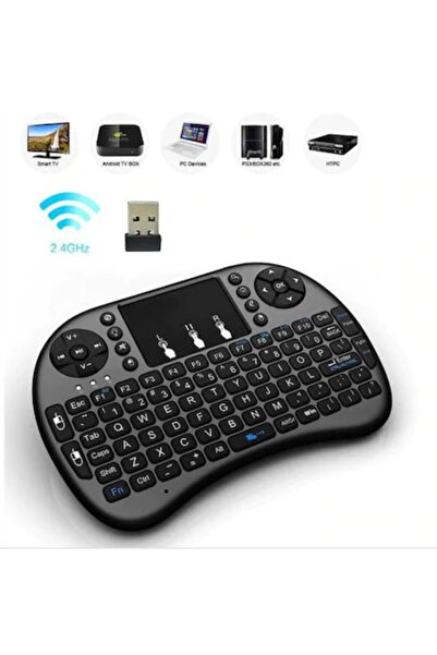 Genel Markalar 3 Renkli Işıklı Kablosuz Şarjlı Mini Klavye Mouse Smart Tv Tab...