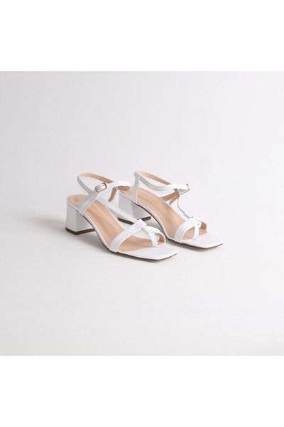 Dericlub Pantofi de seară albi din piele naturală de damă 39054
