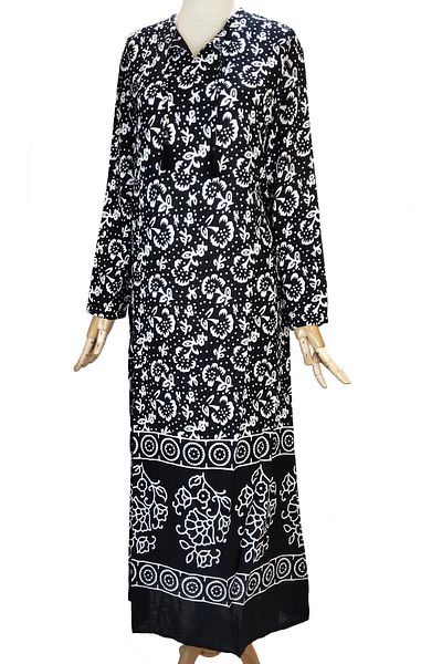 Reis Women's Black and White Viscose Hijab Dress