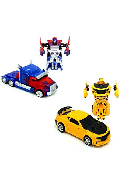Gepettoys Optimus Prime Ve Bumblebee 2 Li Set Robota Dönüşebilen Çek Bırak Arabalar