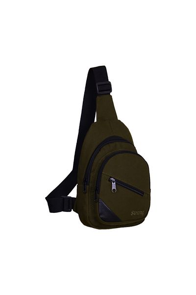 Strong Bag Στήθος και σακίδιο πλάτης από καμβά Χακί, Τσάντα σώματος