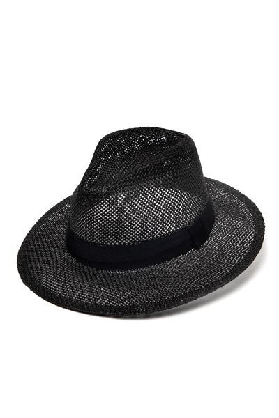 OnMyHead Kovboy Unisex Siyah Hasır Şapka
