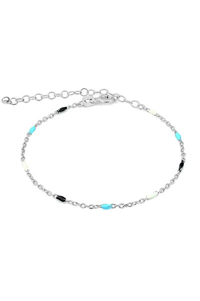 MySilvers Renkli Mineli Gümüş Bileklik