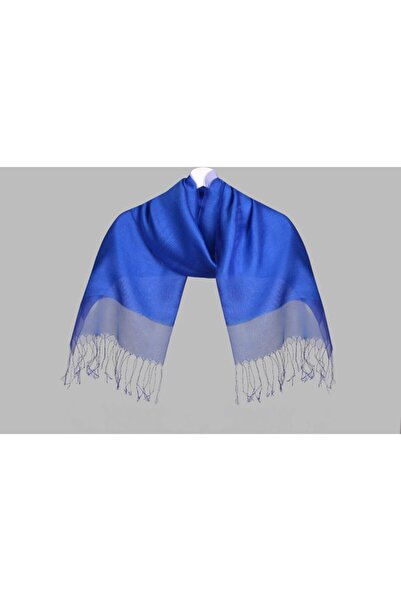ARMANDA İpekli Mavi Çift Katlı Tüllü Şal