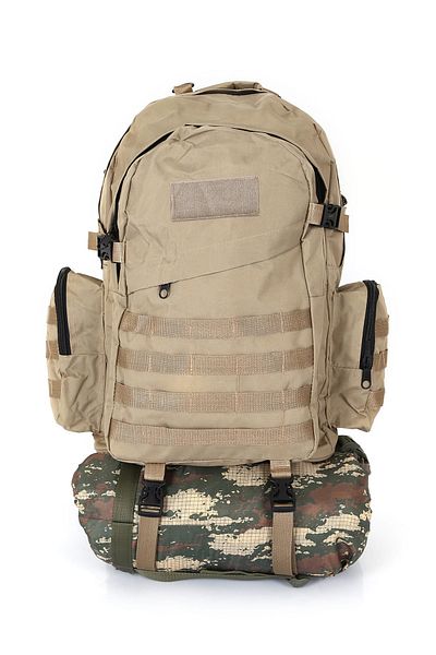 KORDAK Beige Outdoor Tactical Military Mountaineer Bag 75 L