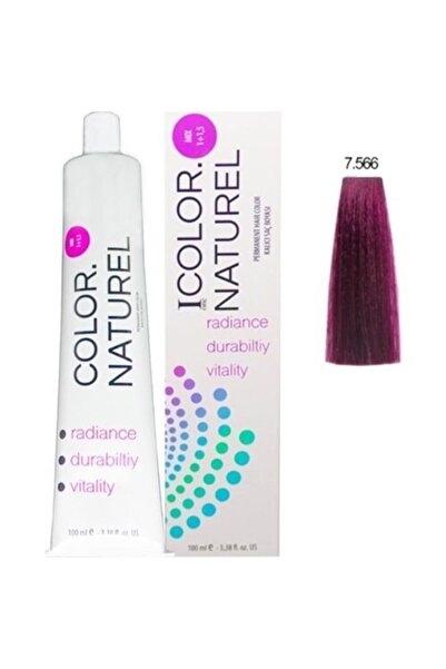 Color Naturel 7.566 Açık Akaju Kızıl Kalıcı Saç Boyası 100 ml