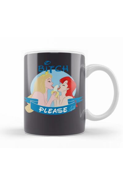 Baskı Dükkanı Bitch Disney Kupa Bardak Porselen