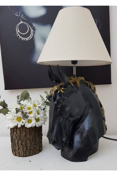 Arose Black Lampshade - Gold Detailed Decor Horse