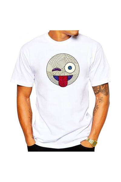 SCUBAPROMO Mandala Emoji bela muška majica