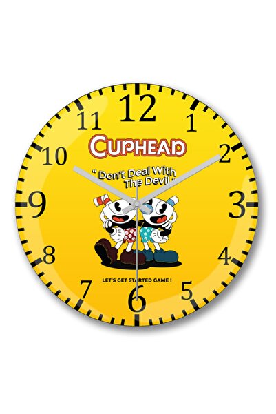Baskı Dükkanı Cuphead Ne bavi se đavolom Zidni sat Zakrivljeno pravo staklo