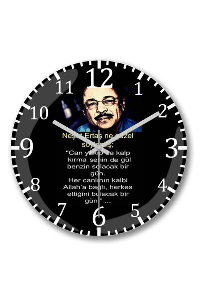 Baskı Dükkanı Ceas de perete Ertaş Neştează - Sticlă Reală Curbată
