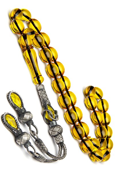 OTTOTESBİH Rozariu din argint 1000 cu ciucuri de culoare miere - 8x12mm orz croială