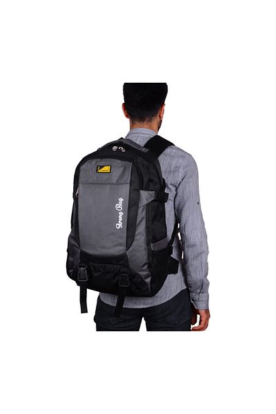 Strong Bag Μαύρο σακίδιο πλάτης Mountaineer μεγάλου μεγέθους 17-18,4 ιντσών με θήκη φορητού υπολογιστή