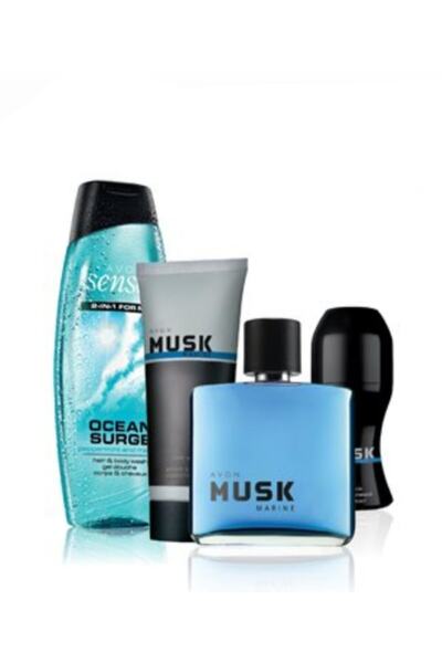 AVON Musk Marine Erkek Parfüm Seti Orjınal Set