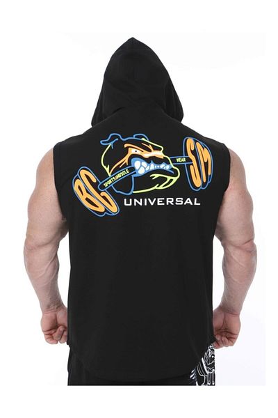 Big Sam Men's Fitness Bodybuilding Hooded Black Vest 3624