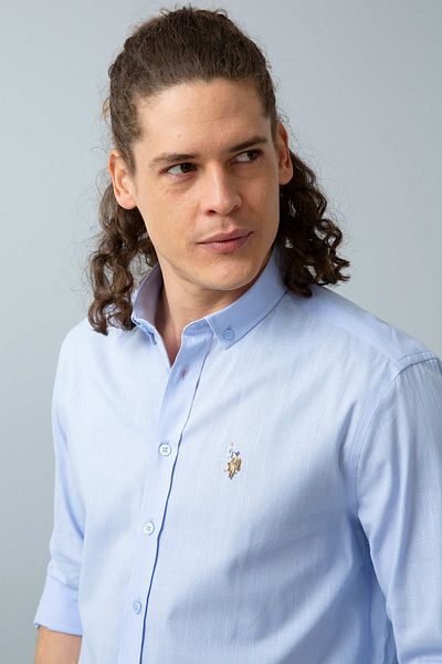 U.S. Polo Assn. Cămașă albastră pentru bărbați