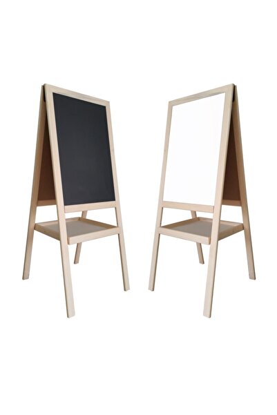 Chalky Çocuk Çift Yön Ahşap Ayaklı Kara Tahta - Yazı Tahtası