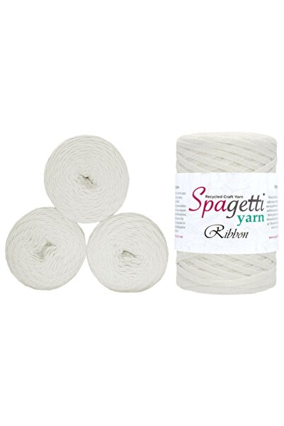 Spagettiyarn Şeker Beyaz Ribbon 7 - 4'lü Set