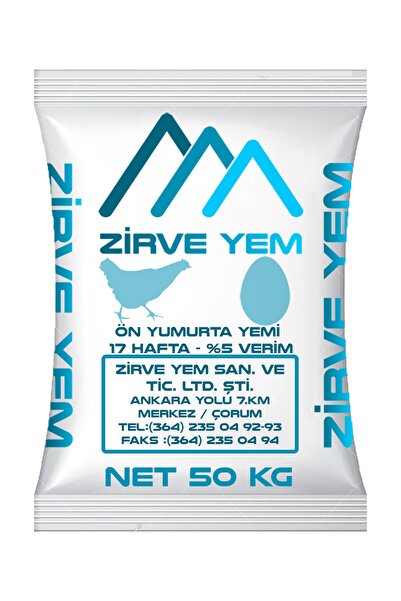 ZİRVE YEM Ön Yumurta Yemi (17 HAFTA - %5 VERİM) (17.5 PROTEİN- 2700 KCAL) (50...