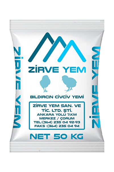 ZİRVE YEM Bıldırcın Civciv Yemi (1 - 6 HAFTA) (26 PROTEİN- 2800 KCAL) (50 KG - TOZ YEM)