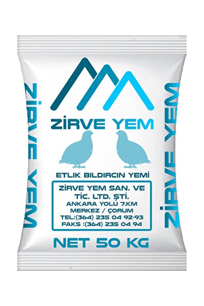 ZİRVE YEM Bıldırcın Etlik Yemi (7 HAFTADAN KESİME) (20 PROTEİN- 3000 KCAL) (5...