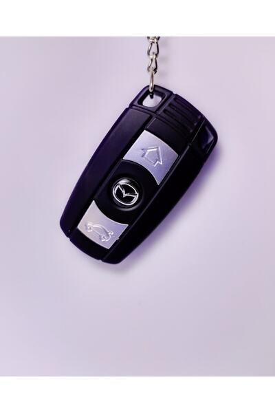 platin hediyelik mazda logolu alevli ışıklı çakmak anahtarlık