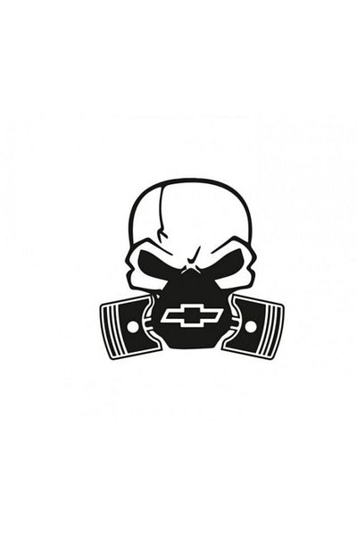 TSC Chevrolet Piston Skull Car Sticker Pasting