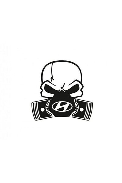 TSC Hyundai Piston Skull Car Sticker Bonding