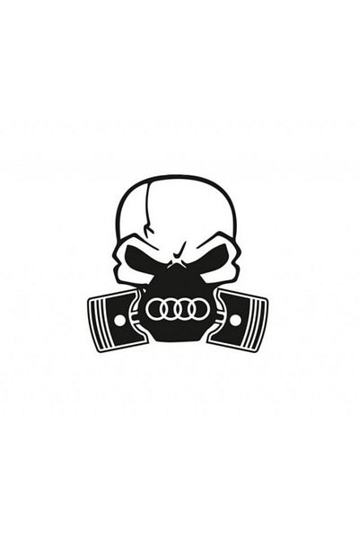 TSC Audi Piston Skull Car Sticker Pasting
