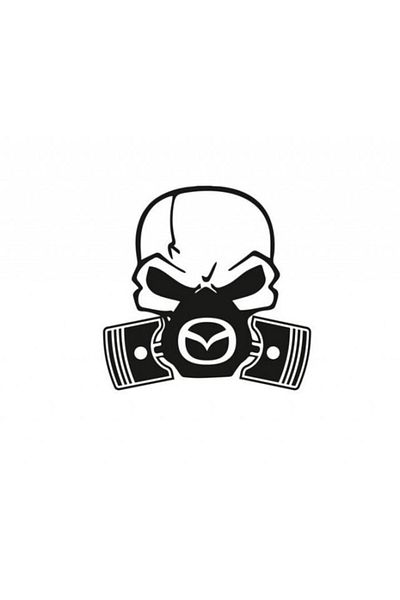 TSC Mazda Piston Skull Car Sticker Pasting