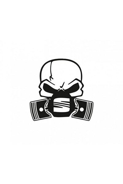 TSC Seat Piston Skull Car Sticker Pasting
