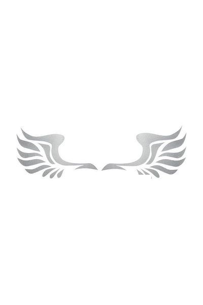 Solfera ملصق مرآة السيارة بأجنحة الملاك باللون الفضي CS036