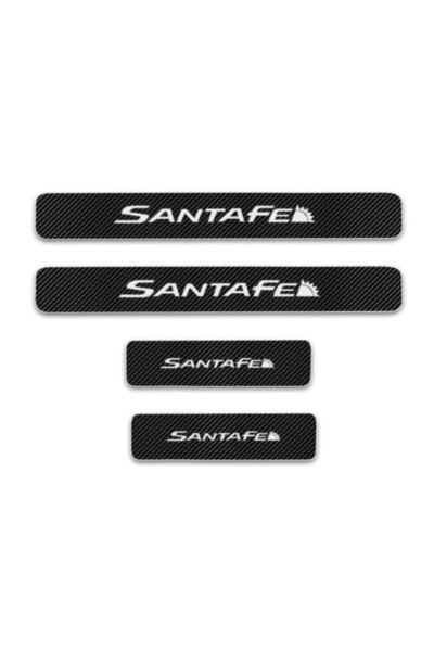 TSC ملصق حروف عتبة الباب من ألياف الكربون Hyundai Santa Fe 4 قطع