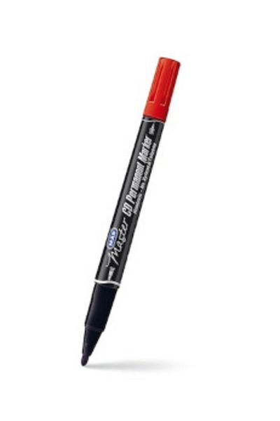 Mas -RED- Mas Master 6414 Double Ended Permanent Marker 0.5 mm 1.0 mm (12 Pack)